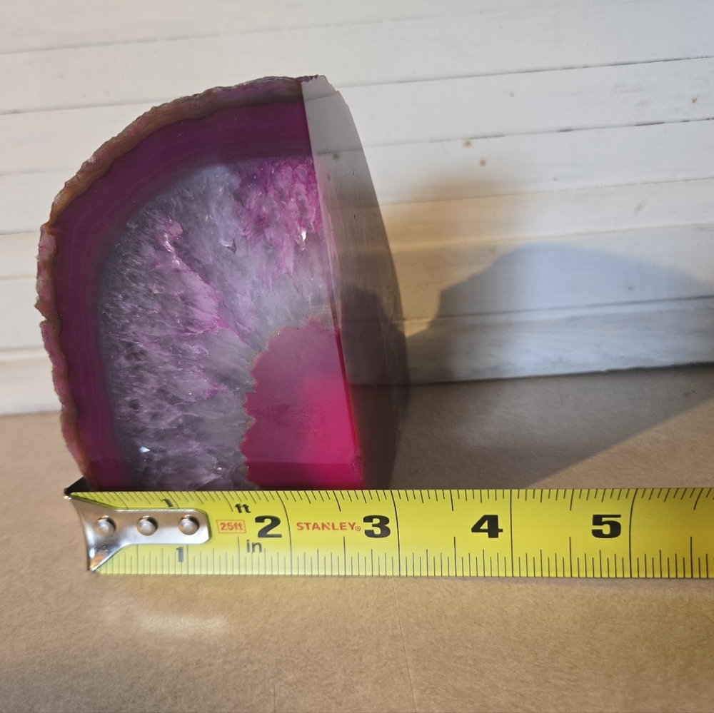 Geode Agate Crystal Bookends In Pink/purple - Picture 6 of 7